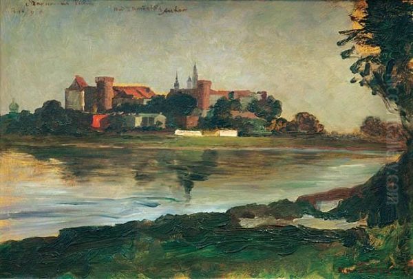 Wawel Od Strony Wisly Oil Painting by Maurycy Trebacz