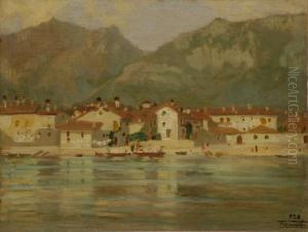 Lago Alpino Oil Painting by Severino Trematore