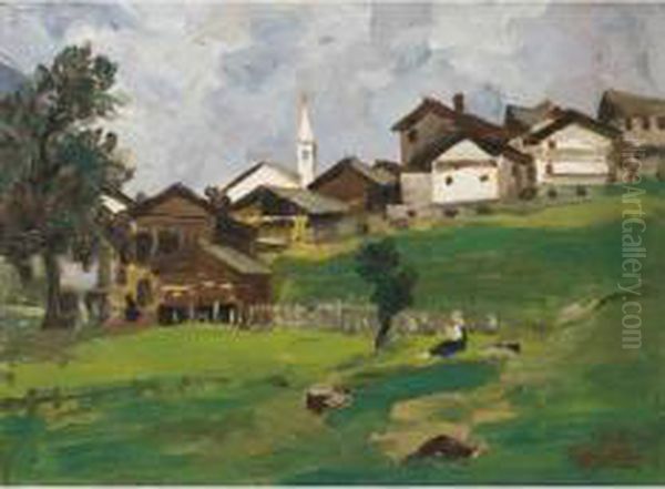 Paesaggio Di Montagna Oil Painting by Severino Trematore