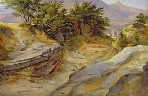 Italian Mountain Landscape Oil Painting by Joachim Faber