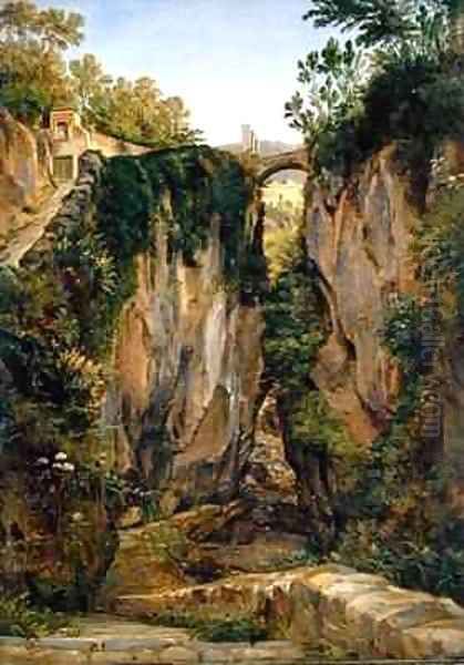 A rocky Valley in Sorrento Oil Painting by Joachim Faber