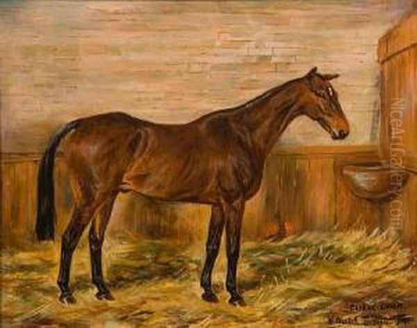 Sleive Grien - Winner Of The Military Goldcup Oil Painting by W. Wasdell Trickett