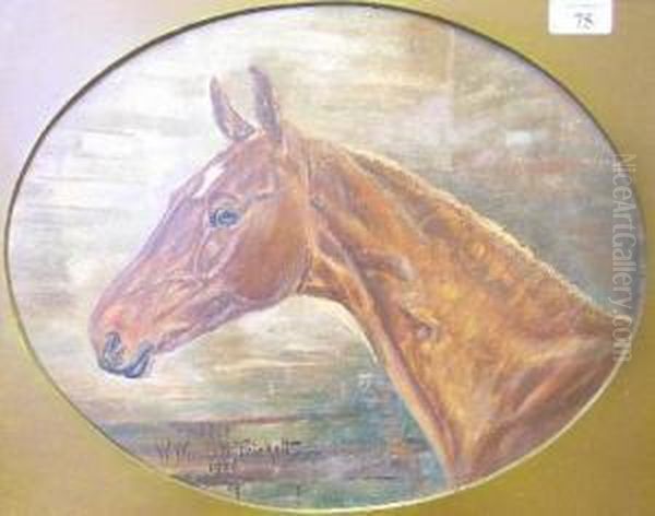 'firefly', Portrait Of A Horse Oil Painting by W. Wasdell Trickett