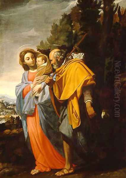 Flight into Egypt Oil Painting by Domenico Fiasella