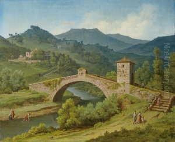 Zugeschrieben

 Landschaft Mit Brucke In Den Oil Painting by Carl Triebel