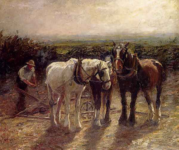 After Harvest Oil Painting by Harry Filder