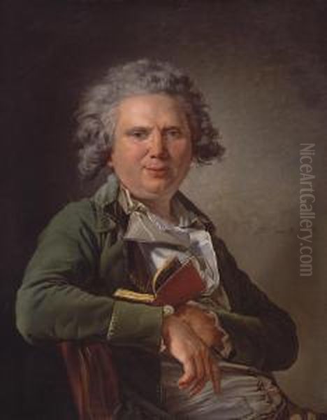 Portrait D'homme Au Gilet Vert Oil Painting by Louis Rolland Trinquesse