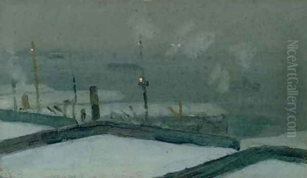 Brooklyn Navy Yard Oil Painting by Hamilton Easter Field