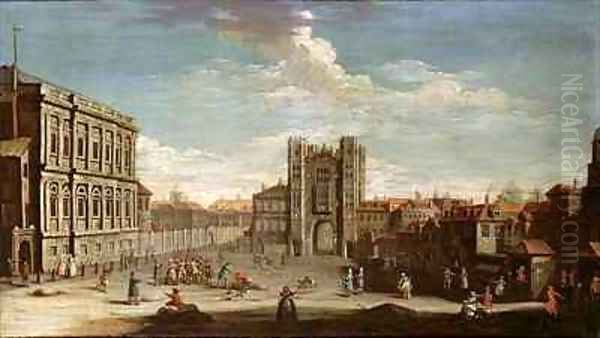 Old Whitehall and the Privy Garden Oil Painting by Pietro Fabris