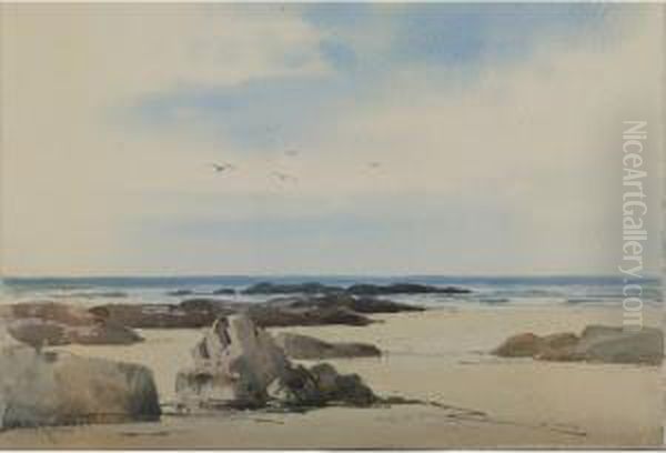 Maine Shore Oil Painting by Samuel Peter Rolt Triscott