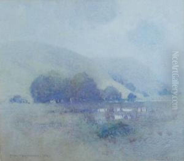 Misty Landscape 1927 by John William Tristram