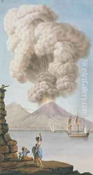 Eruption of Vesuvius Oil Painting by Pietro Fabris