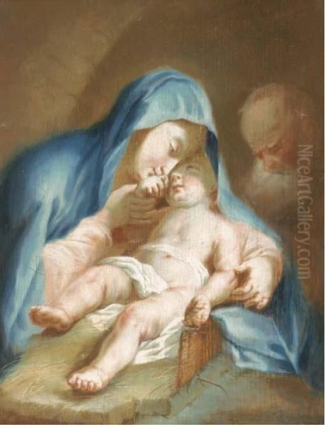 The Holy Family Oil Painting by Paul Troger