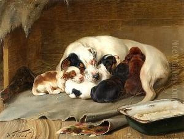 Nap Time Oil Painting by William Henry Hamilton Trood