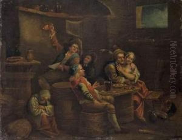 Scene De Taverne Oil Painting by Cornelis Troost