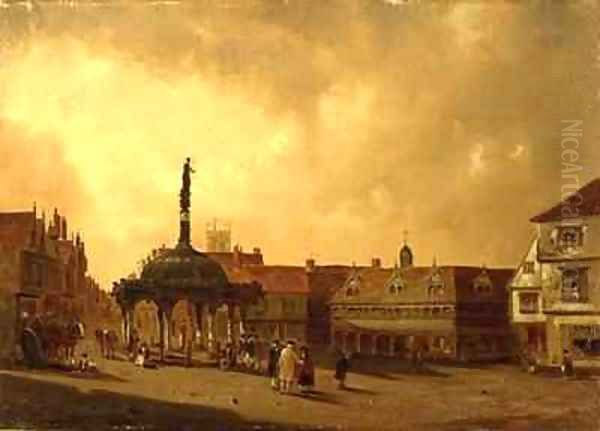 View of The Cornhill Ipswich Oil Painting by George Frost