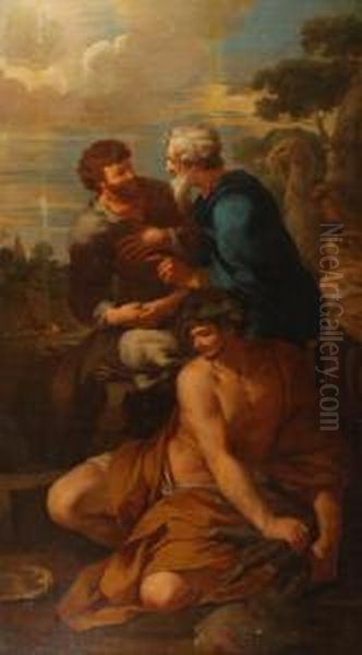 Scena Biblica Oil Painting by Girolamo Troppa