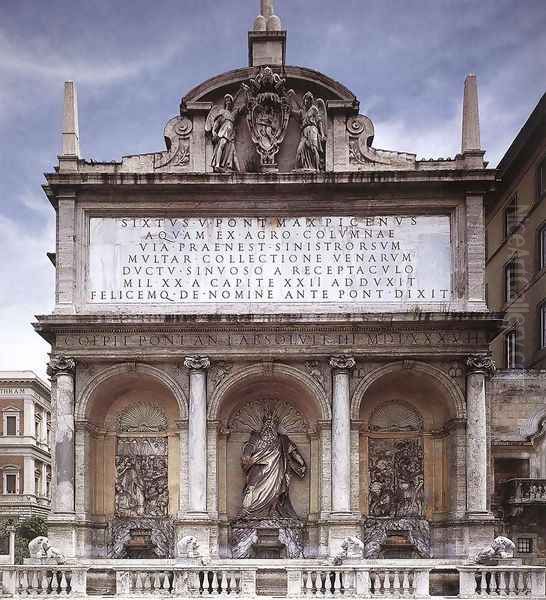 Fontana dell'Acqua Felice (Moses Fountain) Oil Painting by Domenico Fontana