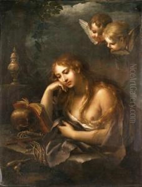 Maddalena Penitente Oil Painting by Girolamo Troppa