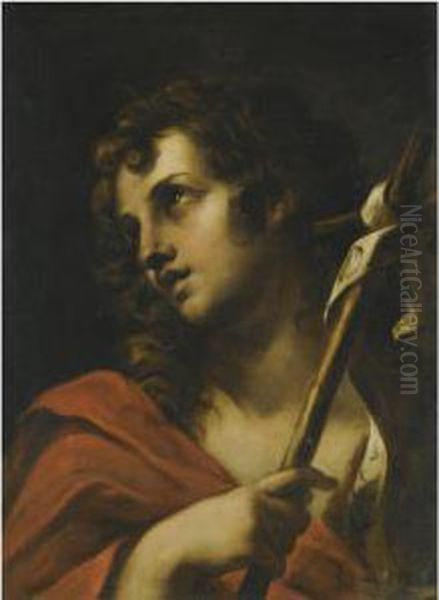 Saint John The Baptist, Head And Shoulders Oil Painting by Girolamo Troppa