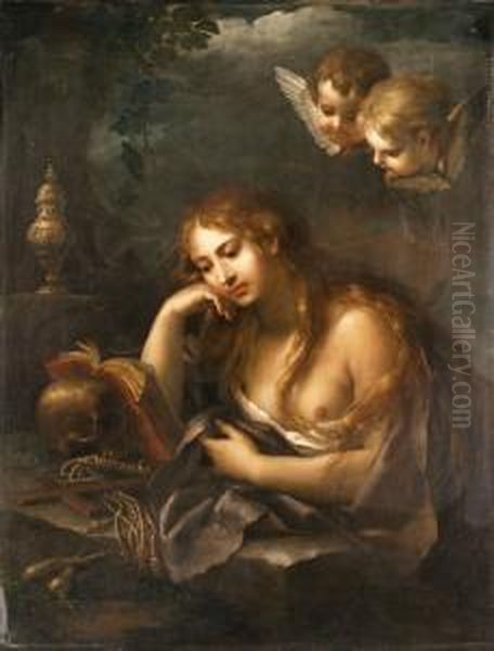 Maddalenapenitente Oil Painting by Girolamo Troppa