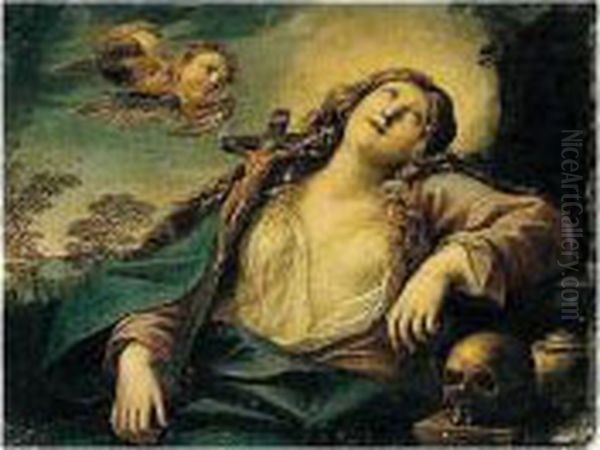 The Penitent Magdalene Oil Painting by Girolamo Troppa