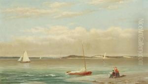 Artist At The Beach Oil Painting by Newbold Hough Trotter