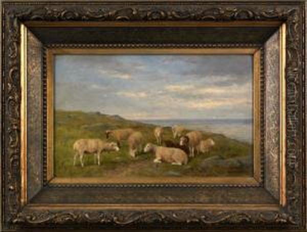 Pastoral Landscape With Sheep Oil Painting by Newbold Hough Trotter