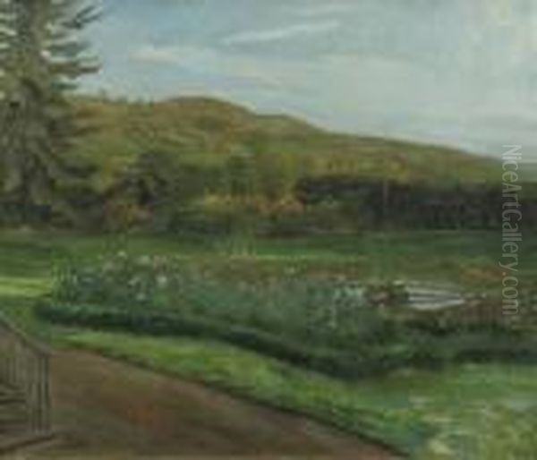 The Rose Garden Oil Painting by Wilhelm Trubner