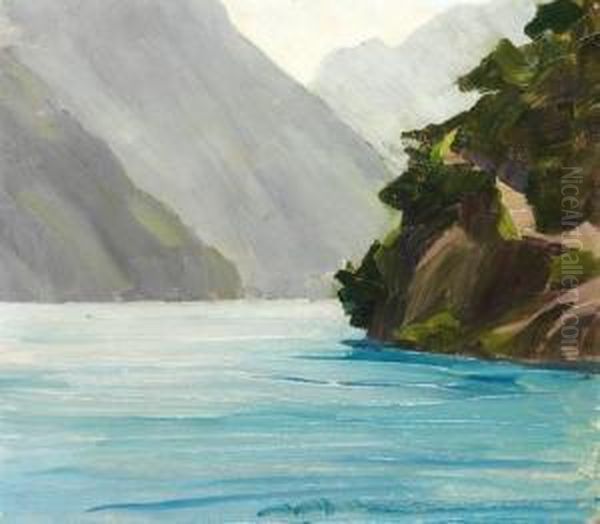 Am Konigssee Oil Painting by Wilhelm Trubner