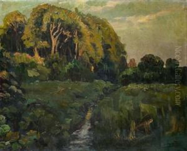 Bach Am Waldrand Oil Painting by Wilhelm Trubner