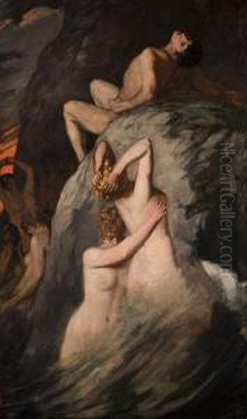 Prometheus Oil Painting by Wilhelm Trubner