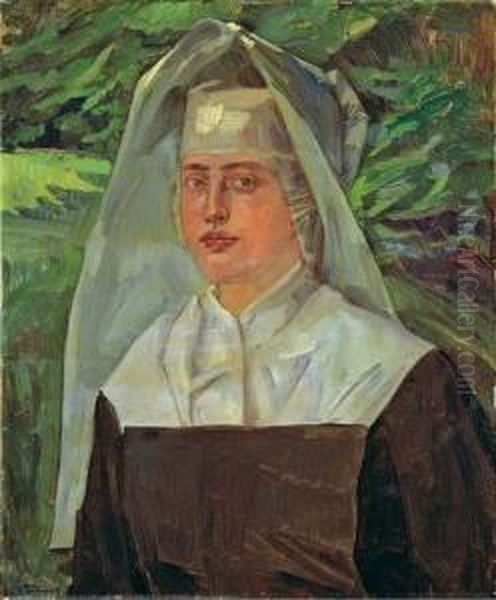 Portrait Einer Nonne Oil Painting by Wilhelm Trubner