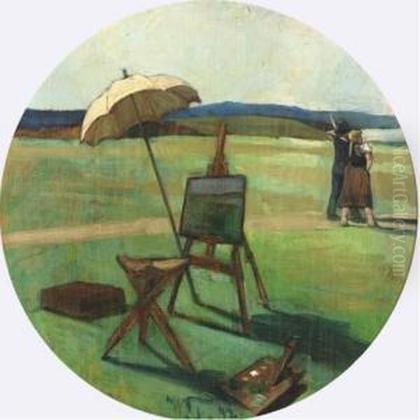 The Painter's Easel Oil Painting by Wilhelm Trubner