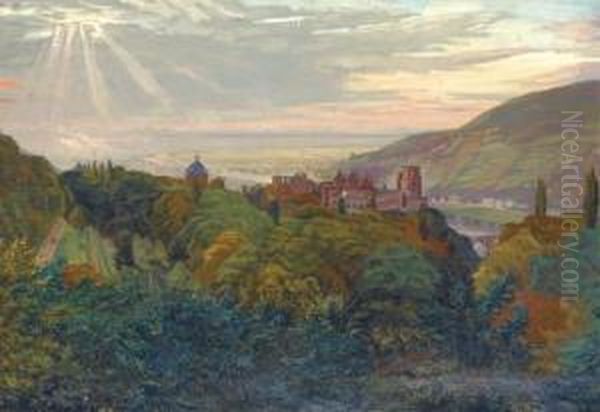 Heidelberger Schloss Oil Painting by Wilhelm Trubner