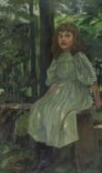 Kleines Madchen Oil Painting by Wilhelm Trubner