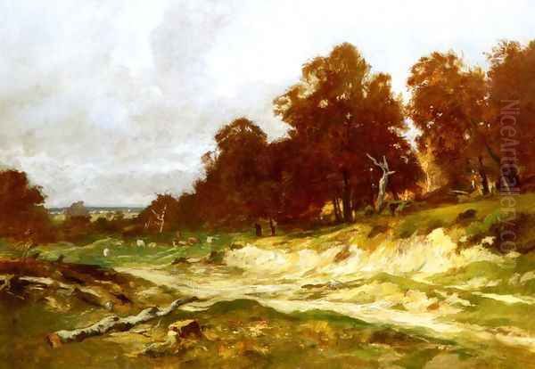 Landschaft Bei Barbizon (Barbizon Landscape) Oil Painting by Otto Frolicher