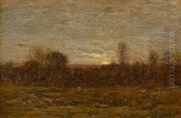 October Evening Oil Painting by Dwight William Tryon