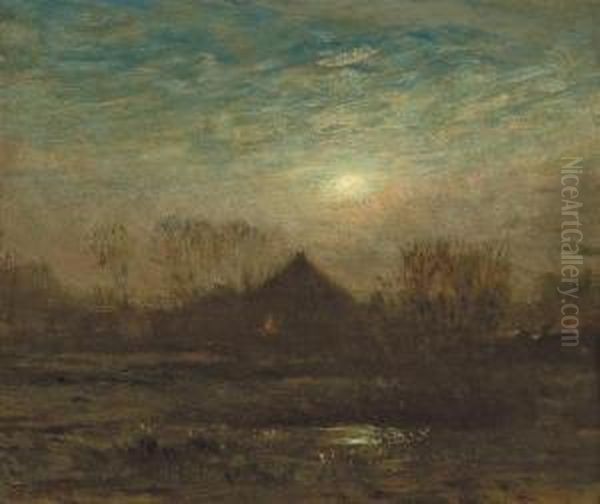 Moonlight Oil Painting by Dwight William Tryon