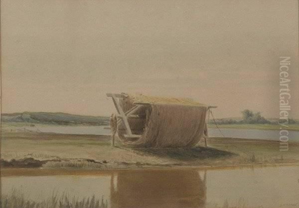 Drying Rack Oil Painting by Dwight William Tryon