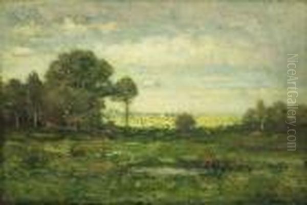 Summer Landscape Oil Painting by Dwight William Tryon