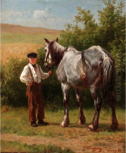 The Companions Oil Painting by Charles Philogene Tschaggeny