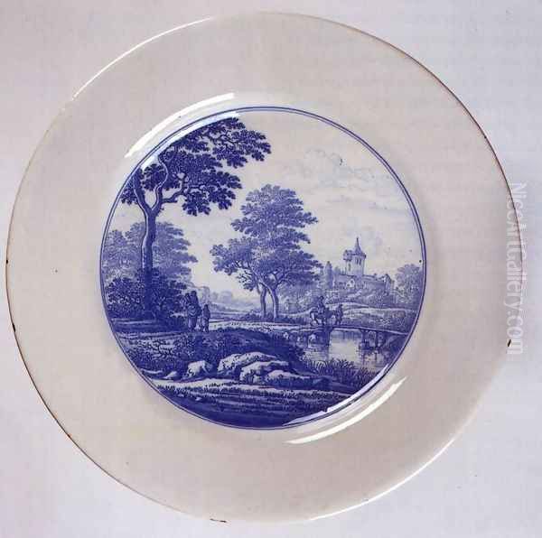 Dish with a landscape c. 1680 by Frederik van Frytom