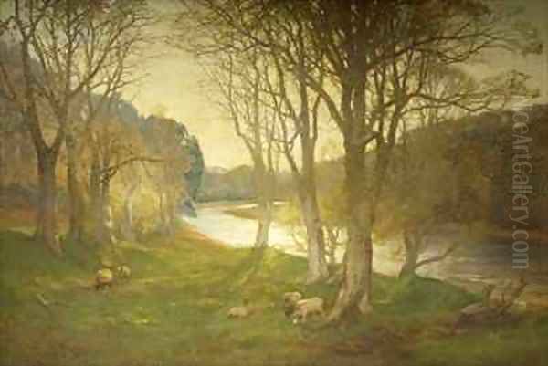 A Misty Morn on the Dee Oil Painting by David Farquharson