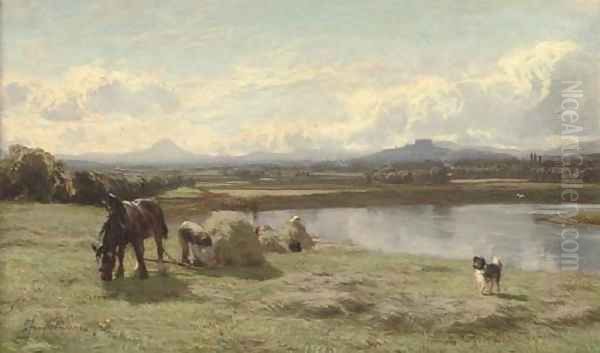 Stirling and Ben Lomond from the Forth Oil Painting by David Farquharson