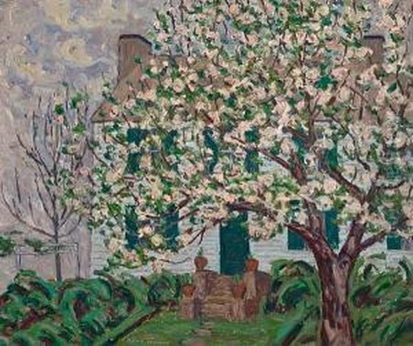 The House With Blossoms Oil Painting by Allen Tucker