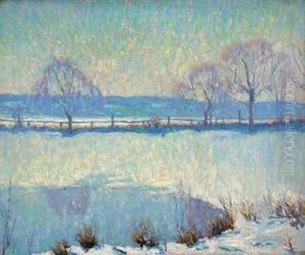 ''a Winter Pool'' Oil Painting by Allen Tucker