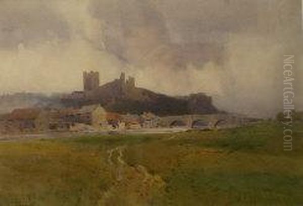 Richmond Yorkshire Oil Painting by Arthur Tucker