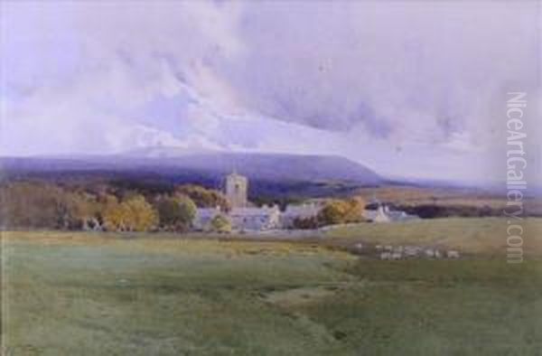 Landscape Withchurch Oil Painting by Arthur Tucker