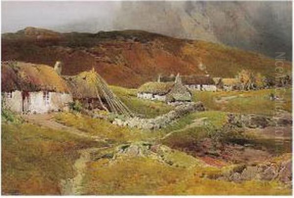 Highland Cottages Oil Painting by Arthur Tucker